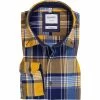 Budget ❤️ Haupt Hemd 715119018/30704 Modern Fit, Bio Baumwolle, Blau-gelb kariert, Blau-gelb 🎉