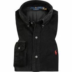 Schlussverkauf 🌟 Polo Ralph Lauren Hemd 710818761/009 Slim Fit, Feincord, Schwarz 👏