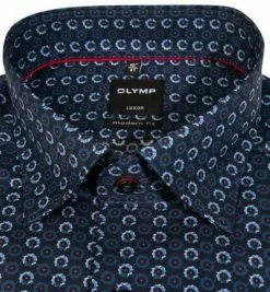 Angebote ⌛ OLYMP Luxor Modern Fit 1328/84/18 Hemd, Baumwolle, Marineblau gemustert, Marine 😍 -Hemden Verkaufsgeschäft 379184 norm2