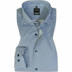 Besorgen 😉 OLYMP Level Fiv Body Fit 2126/84/11 Hemd, Baumwolle, Bleu gemustert, Bleu 😉