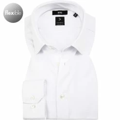 Großhandel 🔔 BOSS Hemd Joe 50463021/100 Regular Fit, Jersey, Weiß 😍