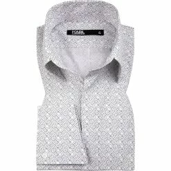 Großhandel 🧨 KARL LAGERFELD Hemd 605008/60/512685/19 Modern Fit, Baumwolle, Weiß-schwarz gemustert, Weiß-schwarz ✔️