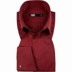 Budget 🔥 KARL LAGERFELD Hemd 605008/60/512699/360 Modern Fit, Baumwolle, Dunkelrot ⌛