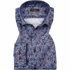 Bestpreis 😀 ETERNA Hemd 8046/F170/67/82 Slim Fit, Baumwolle, Blau gemustert, Blau-rost 🌟