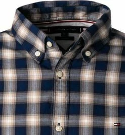 Bestpreis 🛒 Tommy Hilfiger Hemd MW0MW20753/0MU Slim Fit, Bio Baumwolle, Karbonblau-beige kariert, Karbonblau-beige 🌟 -Hemden Verkaufsgeschäft 379351 norm2