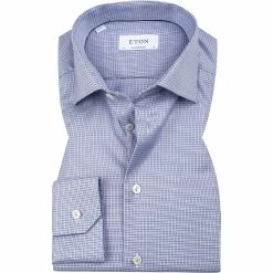 Aktion 🥰 ETON Hemd 1000/02472/23 Contemporary Fit, Baumwolle, Blau gemustert, Blau ❤️