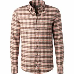 Bester Verkauf ⭐ fakts Hemd 6054/859 Slim Fit, Flanell, Braun-orange kariert, Braun ⭐