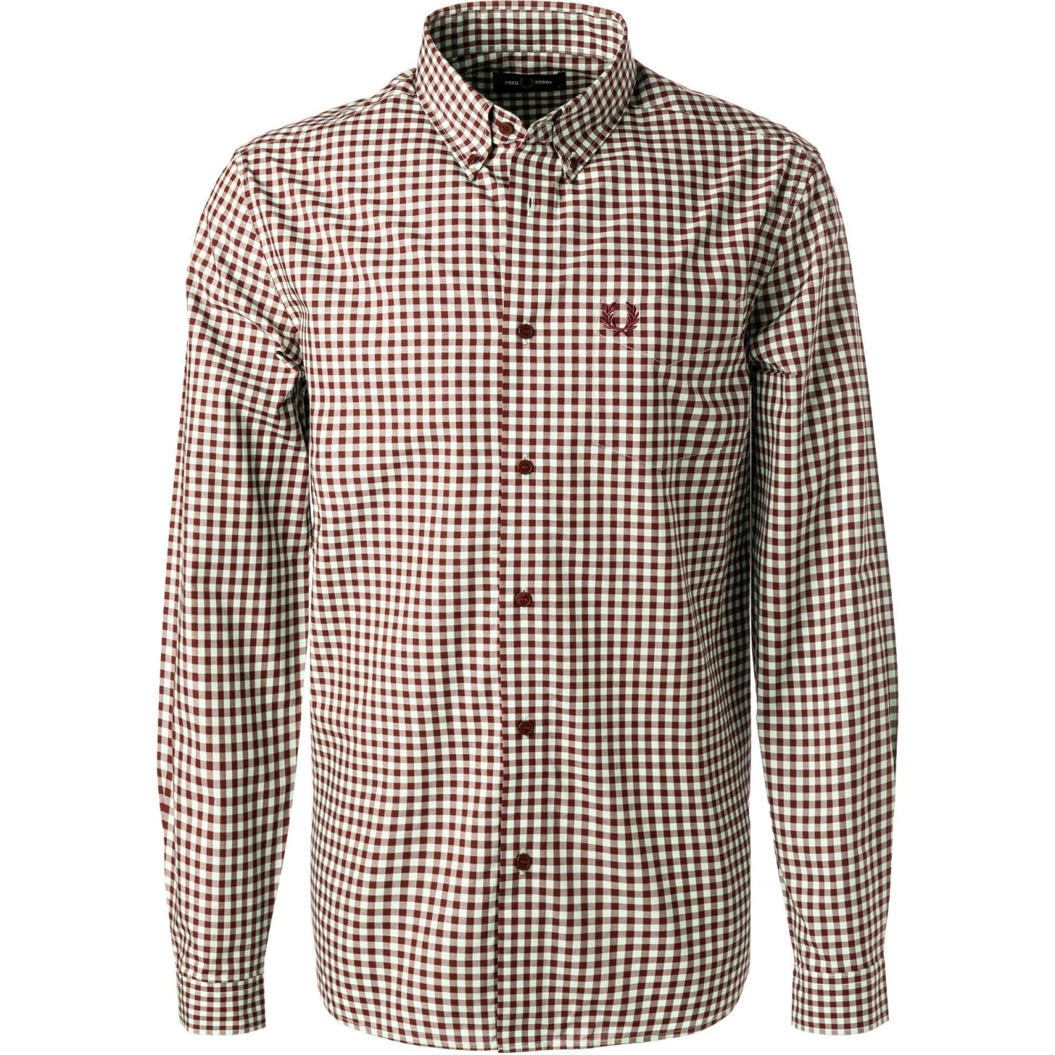 Aktion 🎁 Fred Perry Hemd M9500/472 Baumwolle, Aubergine kariert, Aubergine-hellgrün ✔️ 1 Aktion 🎁 Fred Perry Hemd M9500/472 Baumwolle, Aubergine kariert, Aubergine-hellgrün ✔️