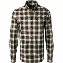 Bestpreis 🔔 Fred Perry Hemd M2688/M32 Popeline, Hellgrün-bordeaux kariert, Hellgrün-bordeaux 🌟