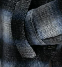 Schlussverkauf 😍 Replay Overshirt M4048W.000.52464/010 Wolle, Blau meliert, Hellblau-schwarz ⭐ -Hemden Verkaufsgeschäft 379724 norm3