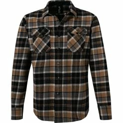 Top 10 👏 Replay Overshirt M4067.000.52474/010 Baumwolle, Schwarz-braun kariert, Schwarz-hellbraun-navy 🔥