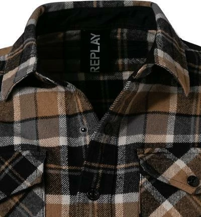 Top 10 👏 Replay Overshirt M4067.000.52474/010 Baumwolle, Schwarz-braun kariert, Schwarz-hellbraun-navy 🔥 3 Top 10 👏 Replay Overshirt M4067.000.52474/010 Baumwolle, Schwarz-braun kariert, Schwarz-hellbraun-navy 🔥 – Bild 3