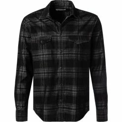 Coupon 🤩 GAS Hemd 151364 080859/0200 Cord, Schwarz meliert, Schwarz 👍