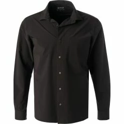 Blitzangebot 😍 BOGGI MILANO Hemd BO21A0206/01 Mikrofaser wasserabweisend, Schwarz 🔥