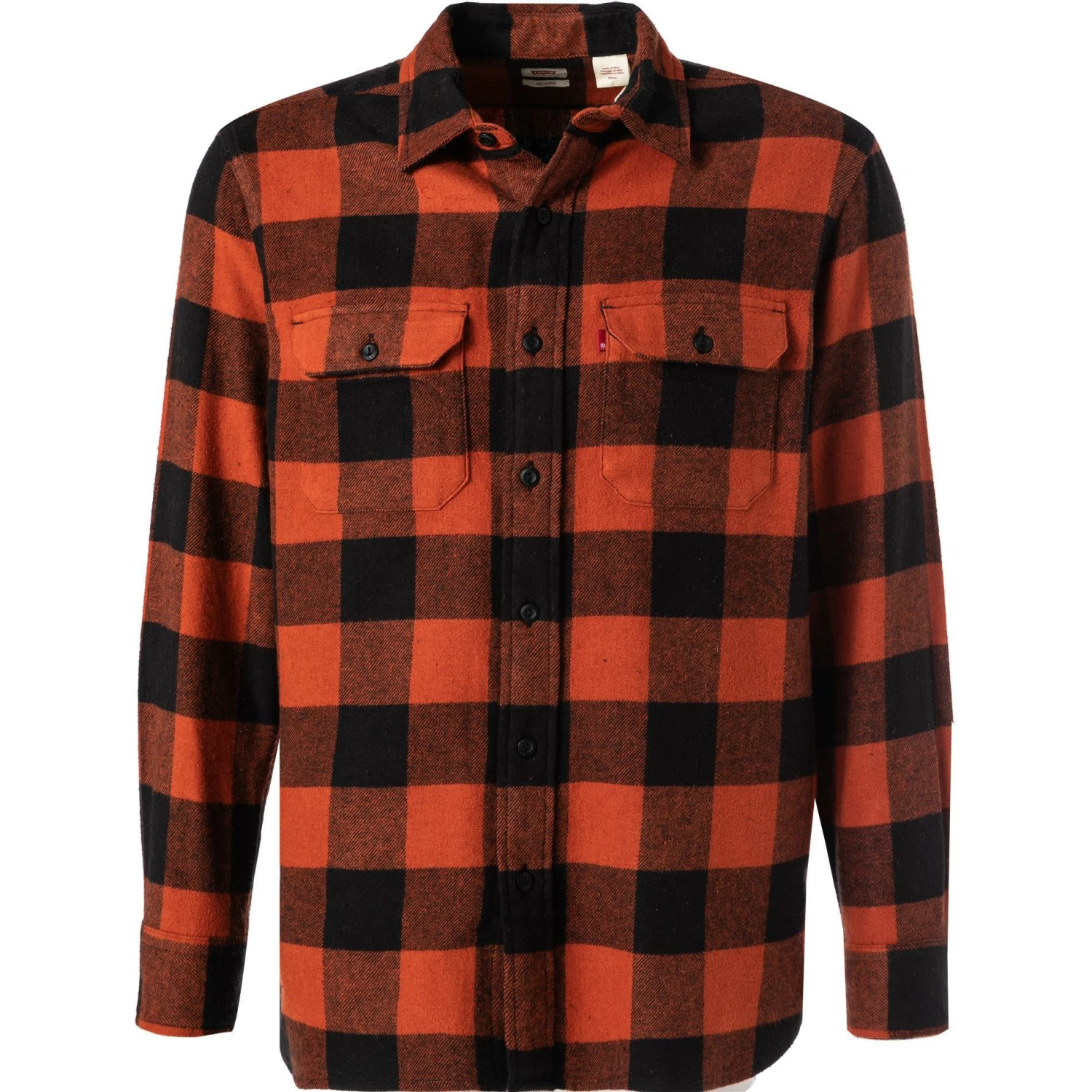 Angebote 😍 Levi's® Hemd 187/0162 Overshirt, Relaxed Fit, Baumwolle, Orange-schwarz kariert, Dunkelorange 😍 1 Angebote 😍 Levi's® Hemd 187/0162 Overshirt, Relaxed Fit, Baumwolle, Orange-schwarz kariert, Dunkelorange 😍