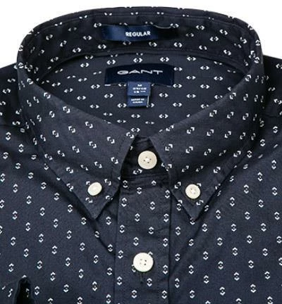 Brandneu 👏 Gant Hemd 3018070/433 Regular Fit, Baumwolle, Nachtblau gemustert, Nachtblau 😉 3 Brandneu 👏 Gant Hemd 3018070/433 Regular Fit, Baumwolle, Nachtblau gemustert, Nachtblau 😉 – Bild 3