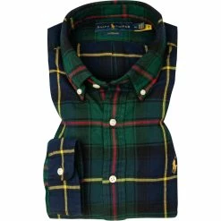 Besorgen ⭐ Polo Ralph Lauren Hemd 710854782/001 Custom Fit, Baumwolle, Dunkelgrün-navy kariert, Dunkelgrün-navy ⌛