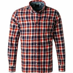 Am billigsten 😉 N.Z.A. Hemd 21HN516/1388 Baumwolle, Rotorange-blau kariert, Orange 🤩