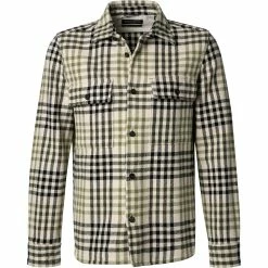 Top 10 ❤️ Marc O'Polo Overshirt 129 7240 42336/D16 Baumwolle, Sand-grün kariert, Sand-grün 🔥