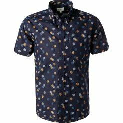 Blitzangebot 😀 Ben Sherman Hemd 0065381/035 Kurzarmhemd, Regular Fit, Baumwolle, Marineblau gemustert, Marine 🛒