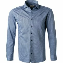 Bestpreis 🎉 ETERNA Hemd 2490/YS82/67/15 Slim Fit, Jersey CO2-Neutral, 👖 Jeansblau gemustert, 👖 Jeansblau ✔️