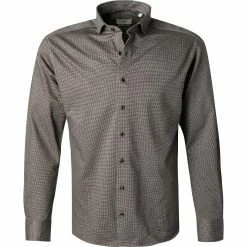 Neu 🥰 ETERNA Hemd 2490/JS82/39 Modern Fit, Jersey CO2-Neutral, Grau gemustert, Grau 🔥