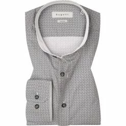 Schlussverkauf ❤️ bugatti Hemd 9550/88505/250 Modern Fit, Baumwolle, Grau gemustert, Grau 👏