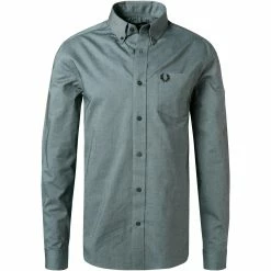 Billig 🧨 Fred Perry Hemd M2700/184 Baumwolle, Dunkelpetrol 👏