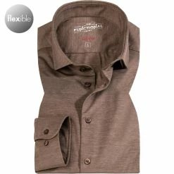 Schlussverkauf 🧨 PURE Hemd D31301-21750/220 Funktionsmaterial, Hellbrau meliert, Hellbraun 🤩