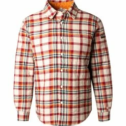 Schlussverkauf 👏 NAPAPIJRI Overshirt NP0A4FMQ/93C Baumwolle wattiert, Beige-rot kariert, Beige-rot ⭐
