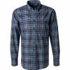 Neu 🔥 Fynch-Hatton Hemd 1221 6040/6040 Flanell, Blau kariert, Blau ⭐