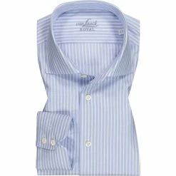 Auslauf 👍 van Laack Hemd Tailor Fit EL 162586/RIVARA-LTF/730 Baumwolle, Extra langer Arm, Hellblau-weiß gestreift, Hellblau-weiß 👏