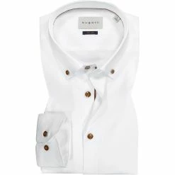 Am billigsten 🔥 bugatti Hemd 9350/88840/10 Modern Fit, Baumwolle, Weiß ❤️
