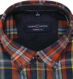 Billig 👏 CasaModa Hemd 413721000/450 Casual Fit, Baumwolle, Blau-orange kariert, Orange ❤️ -Hemden Verkaufsgeschäft 381222 norm2