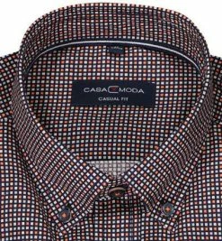 Top 10 😀 CasaModa Hemd 413717900/450 Casual Fit, Baumwolle, Orange-nachtblau gemustert, Orange 💯 -Hemden Verkaufsgeschäft 381232 norm2