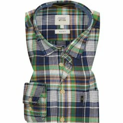 Budget 🔥 camel active Hemd 409133/6S03/46 Regular Fit, Baumwolle, Blau-grün kariert, Indigo 🔥