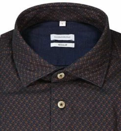 Auslauf 🎉 Seidensticker Hemd 151060/27 Regular Fit, Baumwolle, Braun-nachtblau gemustert, Braun 😍 -Hemden Verkaufsgeschäft 381244 norm2