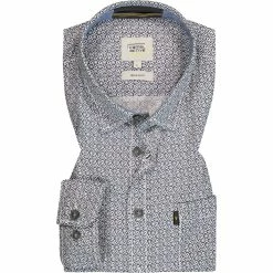 Aktion ⭐ camel active Hemd 409133/6S33/47 Regular Fit, Baumwolle, Nachtblau-weiß gemustert, Nachtblau-weiß ⭐
