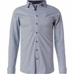 Brandneu 🌟 DESOTO Hemd Kent 98028-3/130 Jersey, Weiß-blau gemustert, Weiß-blau-rot 🧨