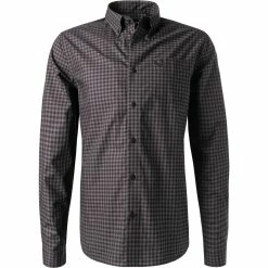 Bestpreis 😀 Fred Perry Hemd M9500/G85 Baumwolle, Stahlgrau kariert, Stahlgrau 🤩