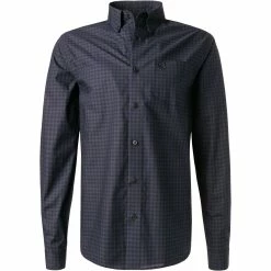 Besorgen 👏 Fred Perry Hemd M9500/395 Baumwolle, Karbonblau kariert, Karbonblau 👍