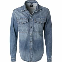 Angebote 🔥 BOSS Hemd Noaro 50463089/422 👖 Jeanshemd, Regular Fit, Baumwolle, Mittelblau 🥰