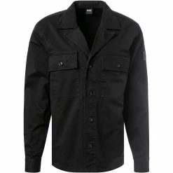 Schlussverkauf 🛒 BOSS Overshirt Leasy 50462757/001 Baumwolle, Schwarz 🤩