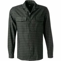 Top 10 💯 BOGGI MILANO Overshirt BO21A0487/01 Baumwolle, Dünkelgrün kariert, Dunkelgrün 🧨
