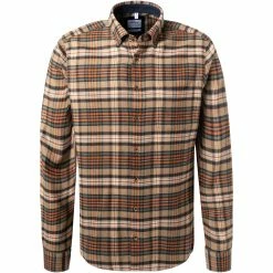 Blitzangebot 💯 Haupt Hemd 715111149076/30803 Modern Fit, Flanell, Camel-orange kariert, Hellbraun 😀