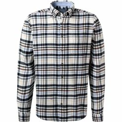 Schlussverkauf 🥰 Haupt Hemd 715111149075/30708 Modern Fit, Flanell, Blau-braun kariert, Navy-creme 🛒