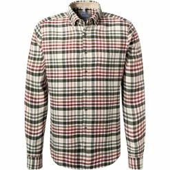 Bester Verkauf 🌟 Haupt Hemd 715111149075/30607 Modern Fit, Flanell, Oliv-barolo kariert, Olivgrün-creme 💯