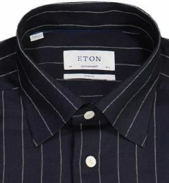 Neu 🔥 ETON Hemd 1000/02605/29 Contemporary Fit, Merinowolle, Nachtblau gestreift, Nachtblau ✔️ -Hemden Verkaufsgeschäft 382439 norm2