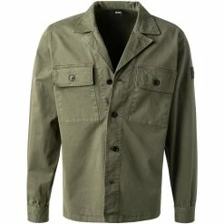 Blitzangebot 💯 BOSS Overshirt Leasy 50462757/360 Baumwolle, Olivegrün, Olive 😀