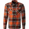 Budget 🥰 JOOP! Overshirt Haper-W 30030428/844 Baumwolle, Orange-schwarz kariert, Orange-schwarz ❤️